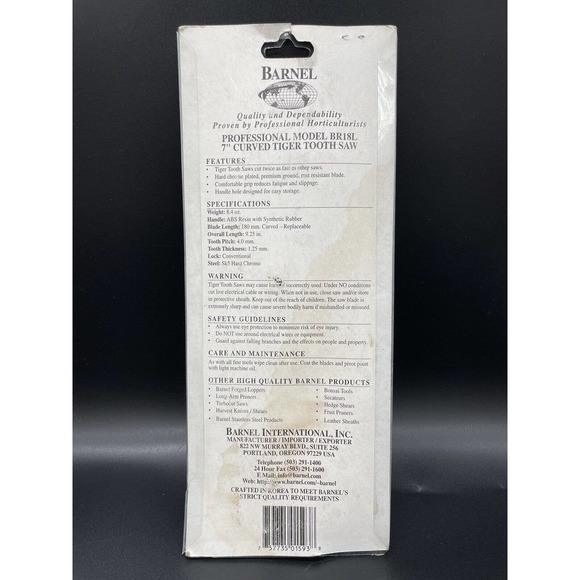 Barnel Professional BR18L 7" Curved Serrated Blade Folding Saw Tiger Tooth - Picture 2 of 3